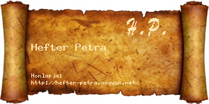 Hefter Petra névjegykártya